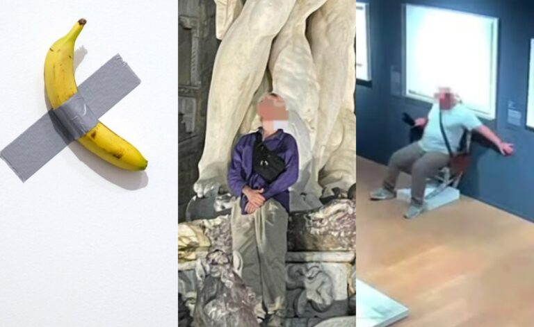 quadro-de-300-anos-rasgado-e-banana-milionaria-comida:-veja-casos-de-obras-de-arte-danificadas-por-turistas
